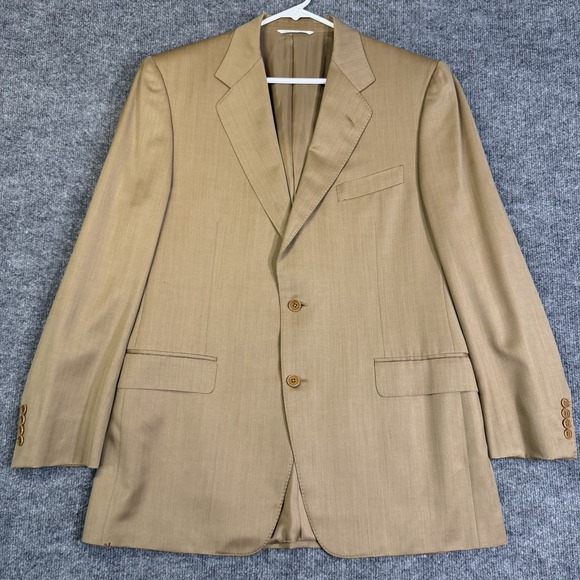 Canali Sport Coat Mens 42R Tan Super 120s Wool Blazer Italy Saks Fifth Avenue